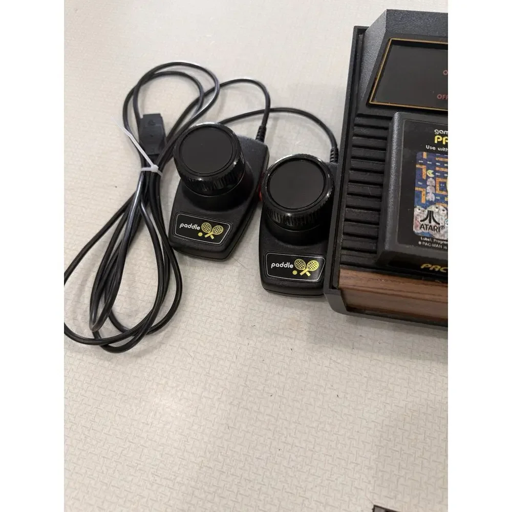 Atari 2600 Black Video Game Console Bundle with Pac-Man Game